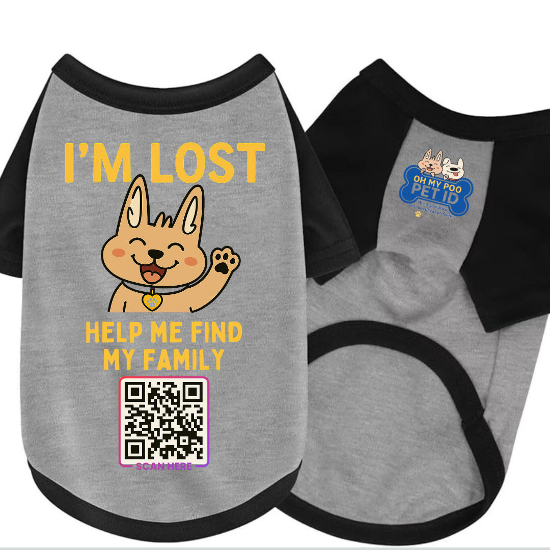 lost pet qr safety shirt~editable pet id page lost pet qr safety shirt~editable pet id page